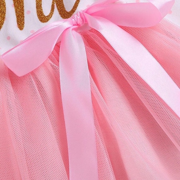 Baby Girl Tulle Patchwork Bow Party Dress - Picture 4 of 6